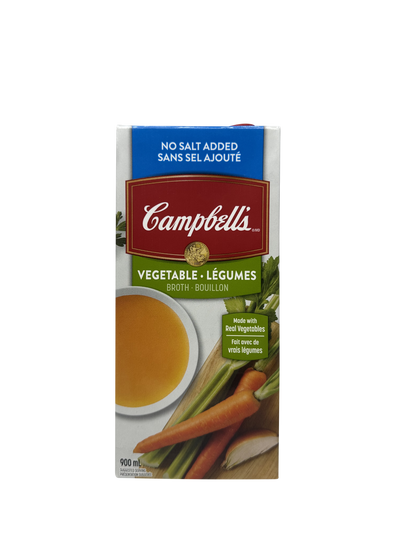 CAMPBELL'S VEGTABLE BROTH NO ADDED SALT 900ML