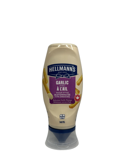 HELLMANNS GARLIC AIOLI  SQUEEZE 340ML