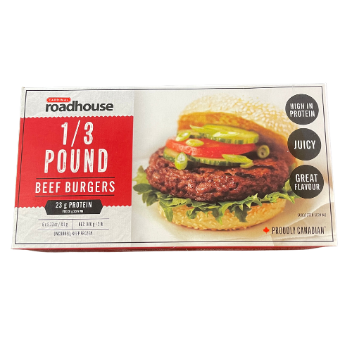 CARDINAL ROADHOUSE 1/3 POUND BURGERS 906G