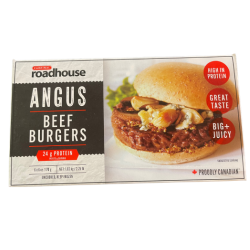CARDINAL ROADHOUSE ANGUS BEEF BURGERS 906G
