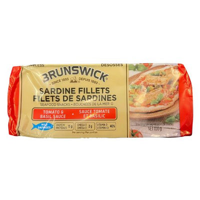BRUNSWICK SARDINE FILLETS TOMATO BASIL SAUCE 100G