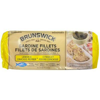 BRUNSWICK SARDINE FILLETS LEMON PEPPER 100G