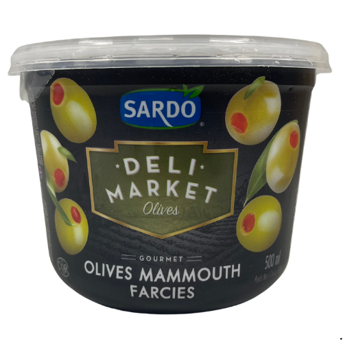 SARDO STUFFED MAMMOTH OLIVES 500ML