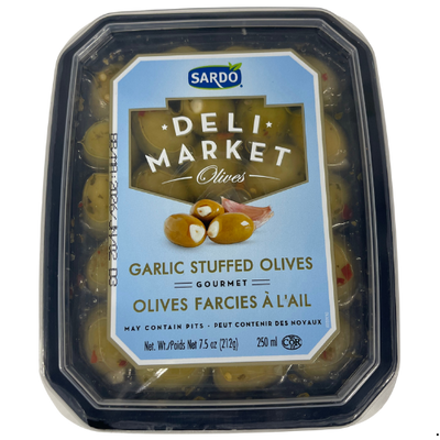SARDO GARLIC STUFFED OLIVES 250ML