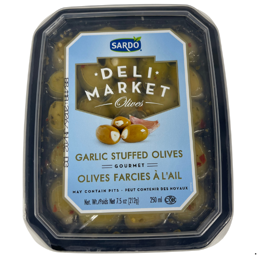 SARDO GARLIC STUFFED OLIVES 250ML
